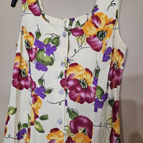 Vintage Vibes Floral Button Down Maxi Dress - Picture 3 of 6